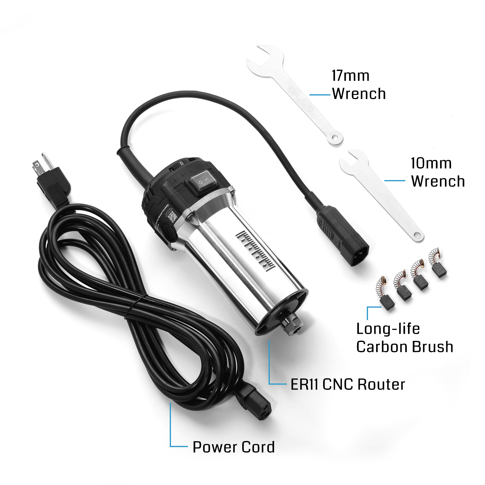Genmitsu 710W Spindle Motor Compact Trimmer Router, 65mm Diameter, 6500-30000RPM