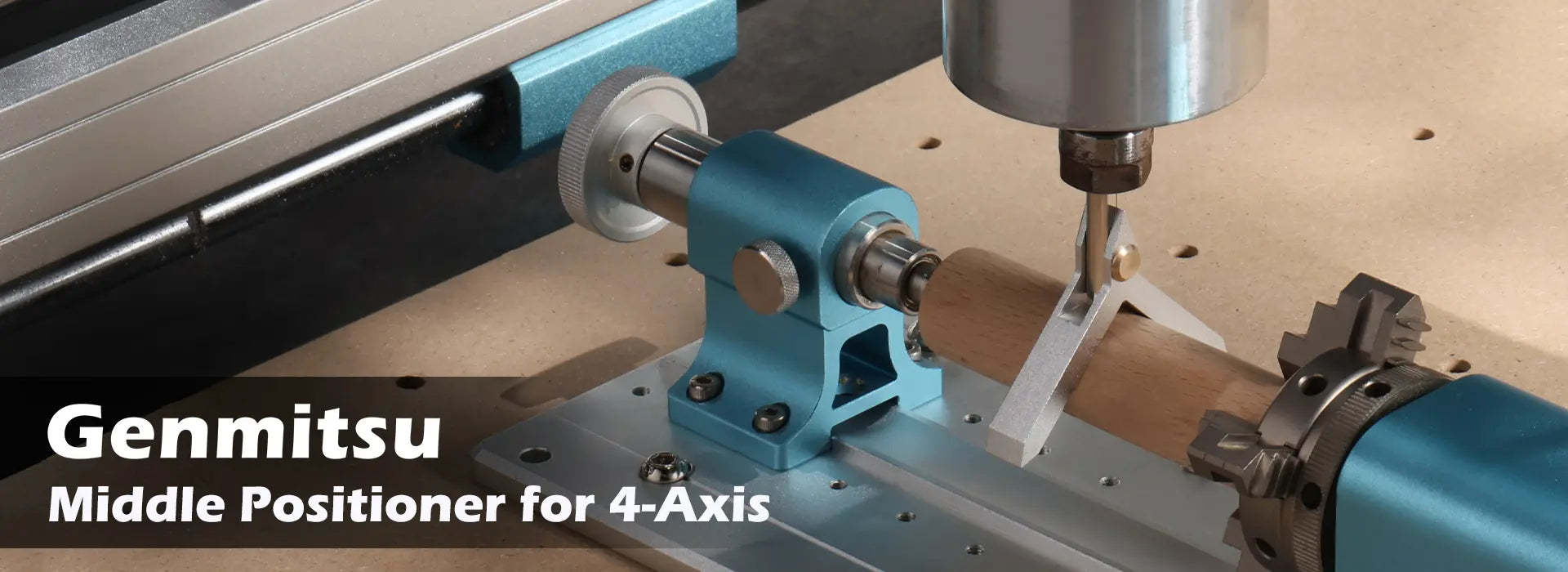 Genmitsu Middle Positioner for 4-Axis, Easy Find Catering for Cylinder Diameter Less than 60mm, 1/8 inch shank Compatible with Germitsu PROVerXL 4030, 4040-PRO, and Other CNC Milling Machines | SainSmart
