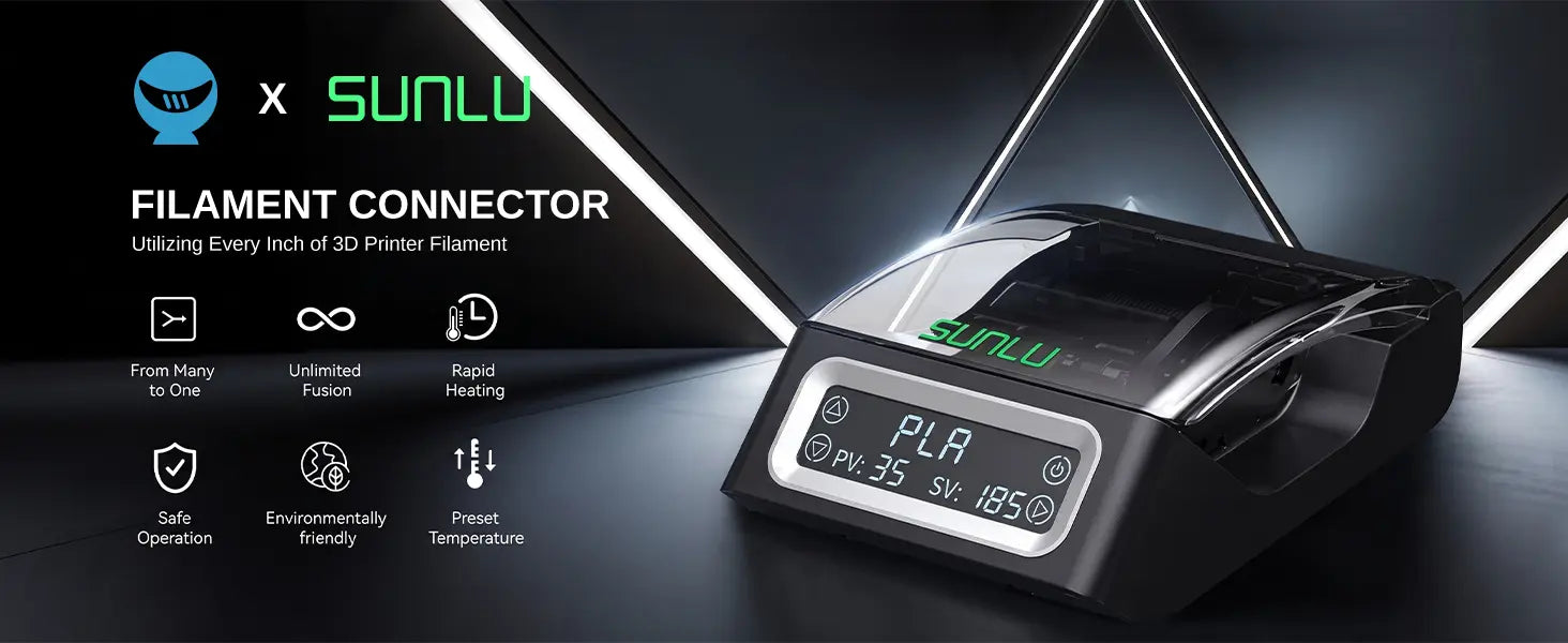 SUNLU filament connector product overview with key features and rapid heating