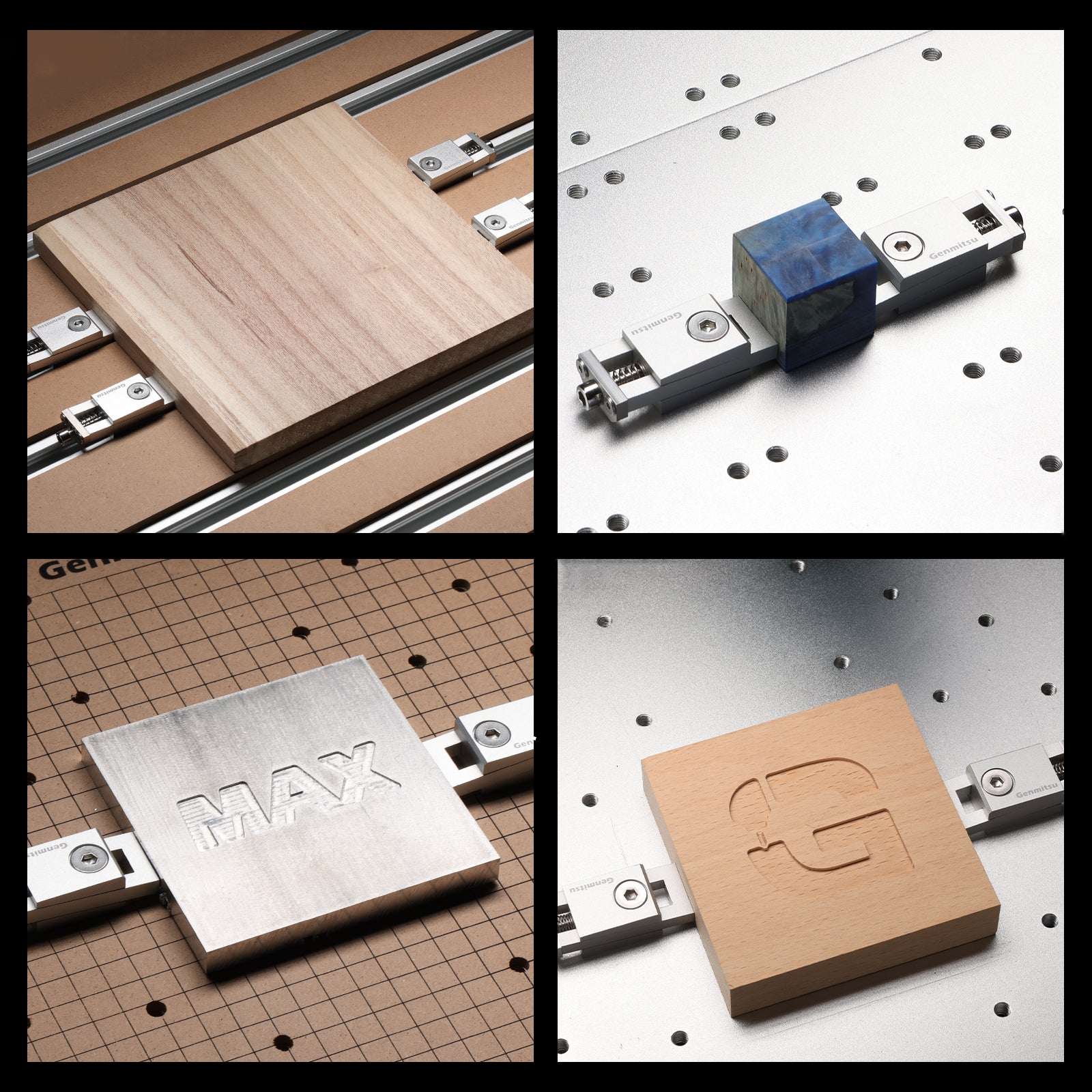 Compatible with all CNC engraving machines that feature work boards with M6 holes or T-tracks.