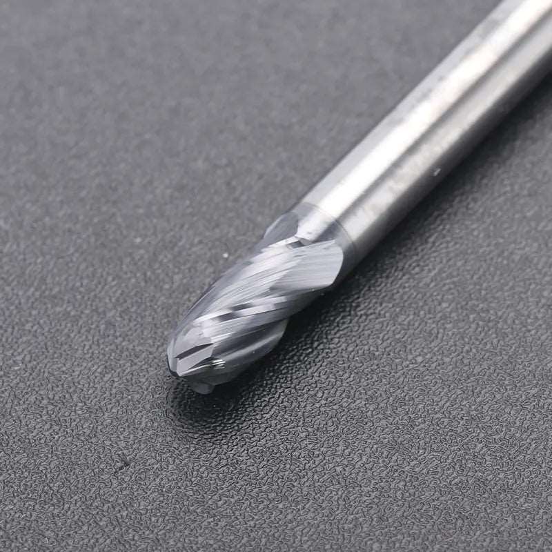 4BNC05, 1/4 inch Shank, 4-Flute ball Nose, 3 inch Overall Length, End Mills CNC Router Bits, Stainless Steel Metal with TiAlN Coating, For Aluminum, Metal, Plastic, MDF & Wood, 5pcs | SainSmart