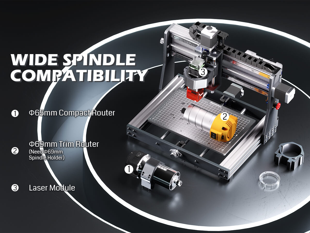 Solid all-metal construction, the 3020-PRO Ultra CNC router