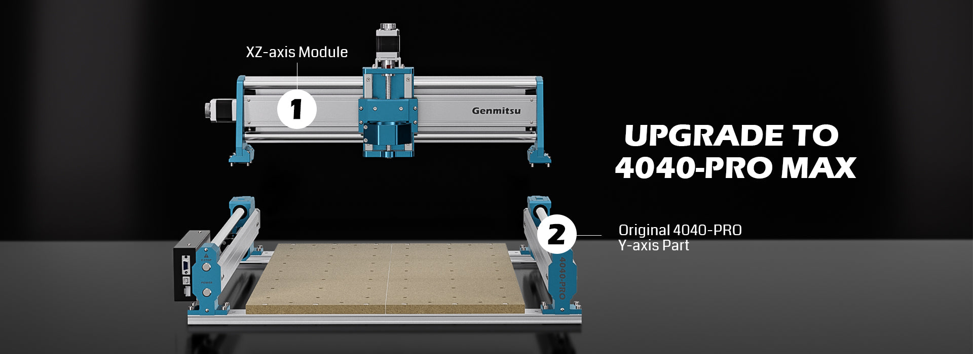 XZ-Axis Module of 4040-PRO, X-Axis Linear Optical Axis Rail, Z-axis Linear Guide Rail, for Carving Metal Wood Acrylic