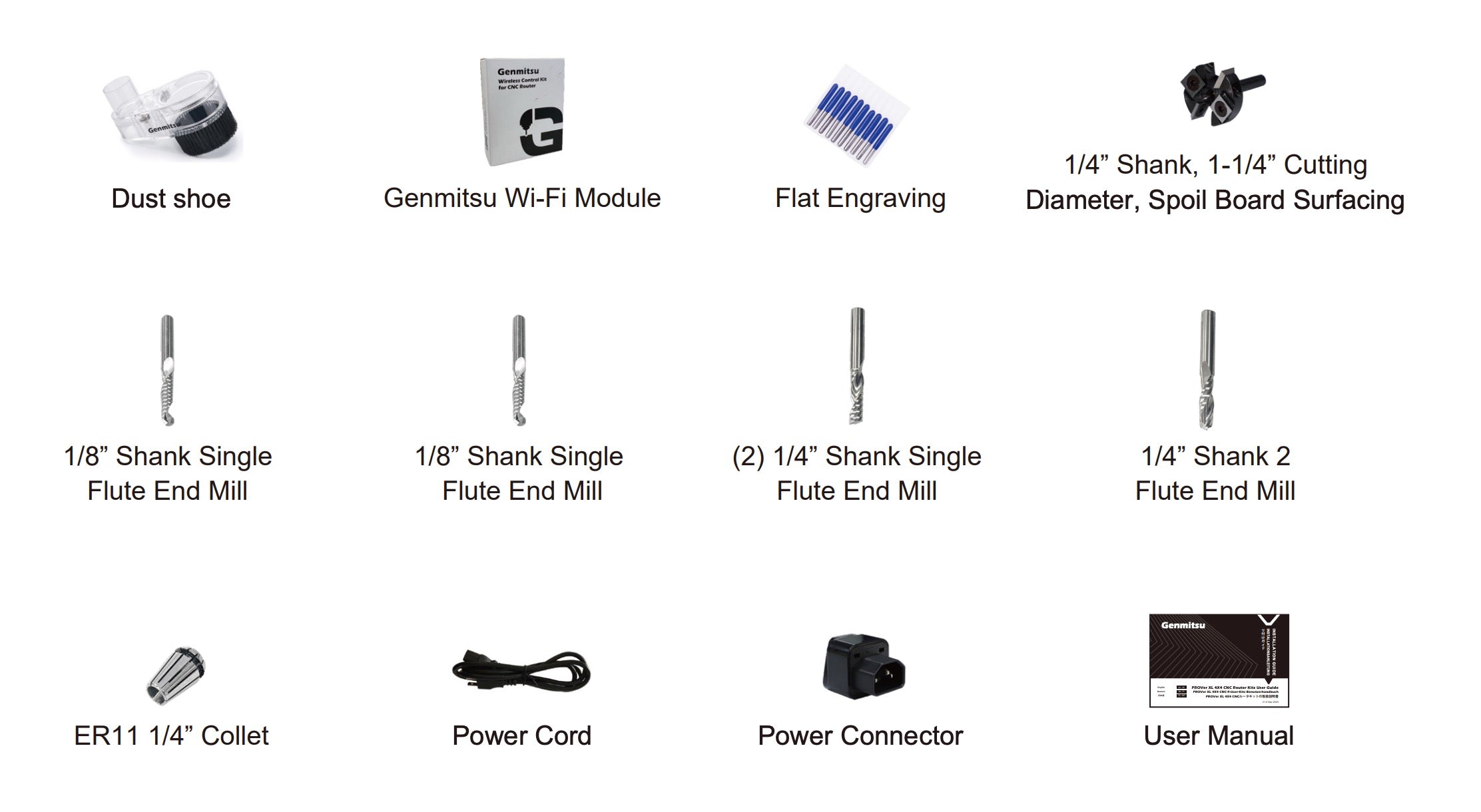 Genmitsu PROVerXL 4x4 Package milling bit set display
