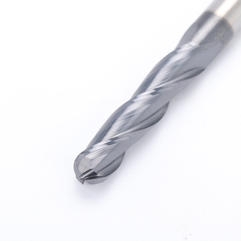 BNCO5, 1/4 inch Shank, 3 inch Overall Length, End Mills CNC Router Bits, Stainless Steel Metal with TiAlN Coating, 3-Flute ball Nose, For Aluminum, Metal, Plastic, MDF & Wood | SainSmart