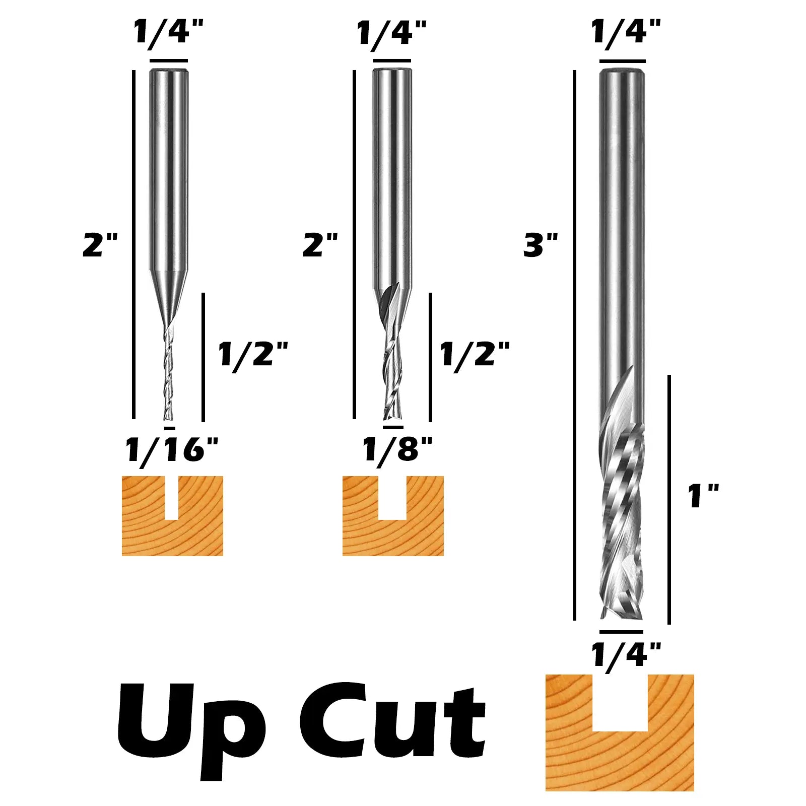 Genmitsu 5pcs Up Cut & Compression Cut End Mills CNC Router Bitss| SainSmart