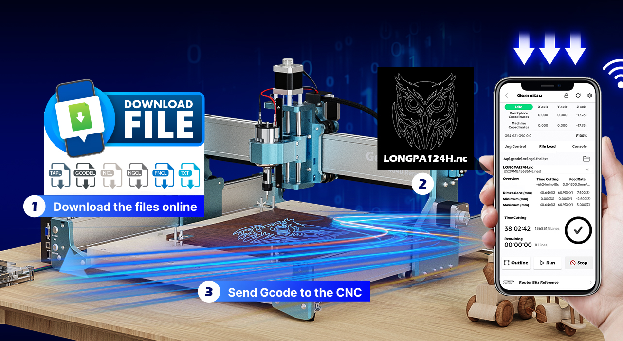 Genmitsu APP & Wireless Controller Kit For CNC Router | SainSmart
