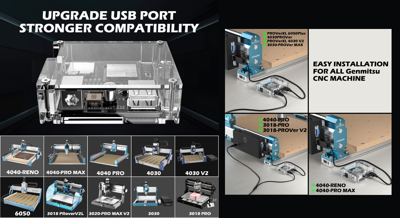 Genmitsu GGW-USB Wireless Wi-Fi Module Kit with USB Port for CNC Machine | SainSmart