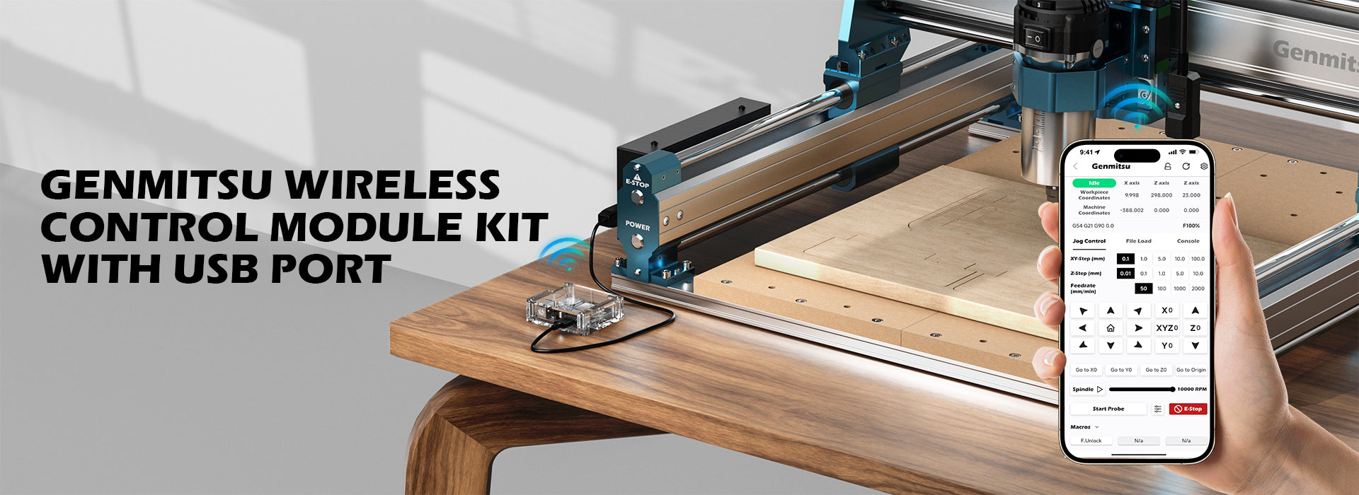 Genmitsu GGW-USB Wireless Wi-Fi Module Kit with USB Port for CNC Machine | SainSmart