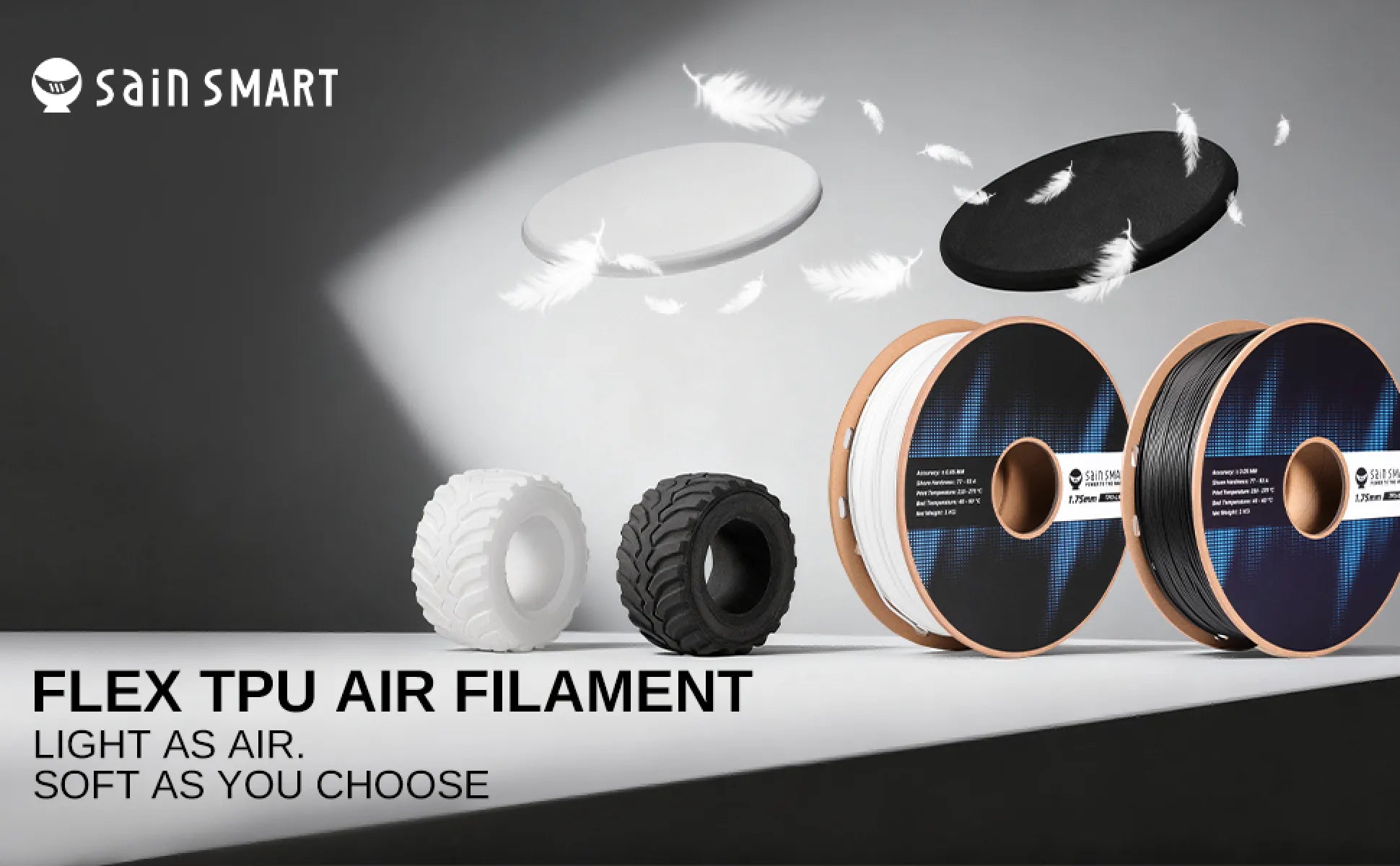 Lightweight TPU Filament 1.75mm, Foaming LW-TPU 77A–93A, High Resilience & Matte Finish